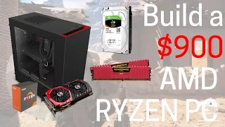 $900 AMD Ryzen Gaming and Editing PC Build | Ryzen 5 1500X + 8GB RX 480 + 16GB DDR4