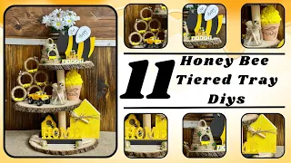 DIY Bee Tiered Tray Decor