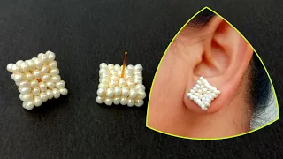 Box Stud Earrings//How To Make//Earrings At Home// Useful & Easy