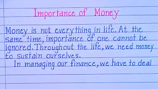 Importance of Money Essay in English//high school essay// beautiful handwriting