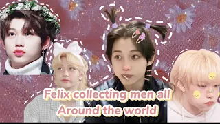 Felix collecting men all around the world ✨🐣 #kpop #skz #felix