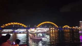 Danang (Han river) Dragon Bridge spitting fire!