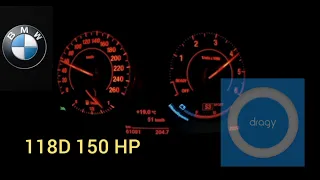 2019 Bmw 118D 150 HP Acceleration 0-100 & 60-160 Km/h ☑️Dragy