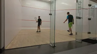 Very amateur, but decently long squash rally