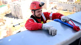 Мойка окон, Промышленный Альпинизм. Window cleaning, Rope Access.