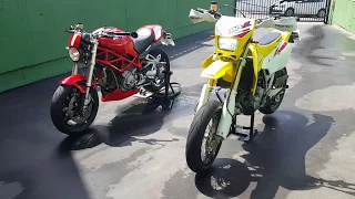Ducati Monster S2r 1000 vs Suzuki Drz 400Sm Sound