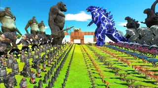 King Kong War - King Kong Family VS Team Godzilla Thunder - Animal Revolt Battle Simulator