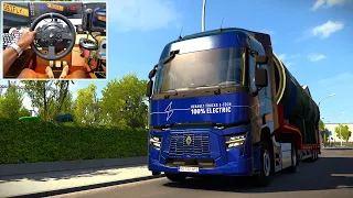 New Renault E-Tech T interior - First Electric Truck on ETS2 - Steering Wheel PC Gameplay