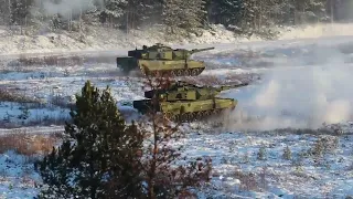 Stridsvagn 122 at the firing range