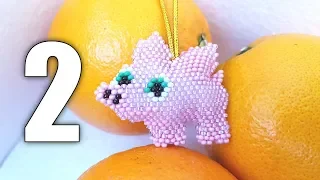 Брелок из бисера/Свинья из бисера/Свинка из бисера/Beaded pig/2