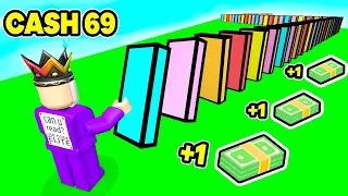 I Place Dominoes But Every Second One Falls You Get +1 Cash On Roblox