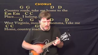 Country Roads (John Denver) Mandolin Cover Lesson with Chords/Lyrics