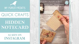 Hidden Notecard | Quick Crafts 🤍 | My Porch Prints Junk Journal & Crafting Tutorials