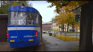 Latvia, Riga, tram 10 ride from Bišumuiža to Stacijas laukums