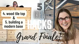 IKEA Rast Hack Series: WOOD TILED TOP & DIY MODERN WOOD BASE | Faux Wood Inlay | 4th AND 5th of 5!