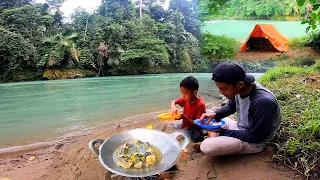 Tiba Tiba Banjir Datang!!Fishing Camp Diguyur Hujan Deras Sambal Ikan Sidat Ditepi Sungai