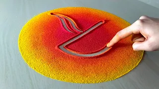 Happy diwali rangoli using finger | easy diya rangoli for rangoli/ diwali ki rangoli | दिवाली रंगोली