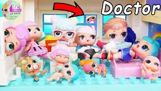 BIG LOL Surprise Dolls Peppa Pig Hospital Ambulance for Lil Sisters Chicken pox   Toy Mystery Video