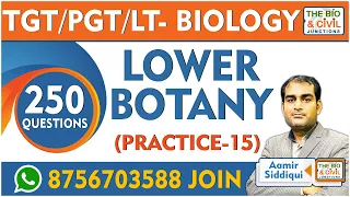 TGT/PGT - LT BIOLOGY || LOWER BOTANY- (Practice-15) || Aamir Siddiqui || THE BIO & CIVIL JUNCTIONS