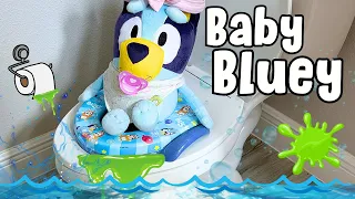 💩 Baby Bluey Blocks the Toilet! Baby Bingo Stinky Diaper! Baby Bluey and Bingo's Big Mess!