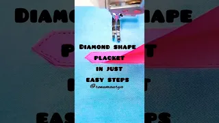 How to sew a diamond shape placket in an easy method #easy #viral #trending #fashion #sewing #shorts