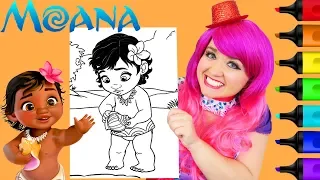 Coloring Baby Moana Disney Coloring Page Prismacolor Paint Markers | KiMMi THE CLOWN