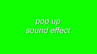 Pop Up Sound Effect Green Screen