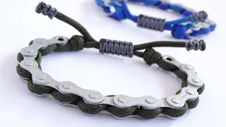 How to Make a Bike / Motorcycle  Chain Paracord Bracelet - Comfortable to Wear - Cobra Sliding Knot