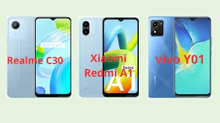 Realme C30 VS Xiaomi Redmi A1 VS vivo Y01