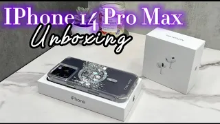 Apple IPhone 14 Pro Max Aesthetic Unboxing - Deep Purple 💜 + AirPods Pro!