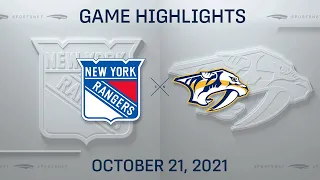 NHL Highlights | Rangers vs. Predators - Oct. 21, 2021