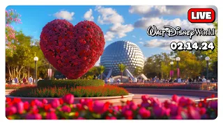 🔴 Live at Disney World! Valentine's Day At Epcot And Magic Kingdom Fun! Almost 13k! Day 4!