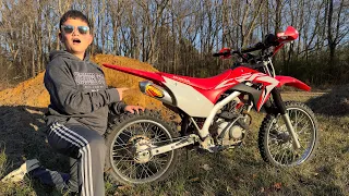 We install an FMF exhaust on Cam's CRF125FB (sound test)