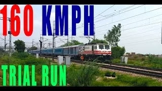 India's Fastest Train SEMI HIGH SPEED TRIAL GATIMAAN EXP 160 KMPH (100MPH)! ~ WAP5 30013 NAVKIRTI