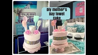 DIY MOTHERS DAY TOWEL CAKE