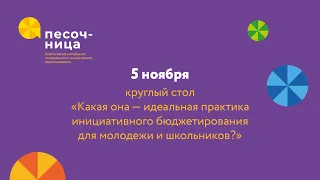 Песочница 1й день. Круглый стол "Идеальная практика инициативного бюджетирования для молодежи"