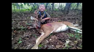 Cades first buck, and its in velvet with the 6.5 Grendel and the ATN Thorr!