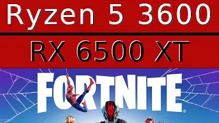 AMD Radeon RX 6500 XT -- AMD Ryzen 5 3600 -- Fortnite Battle Royale FPS Test