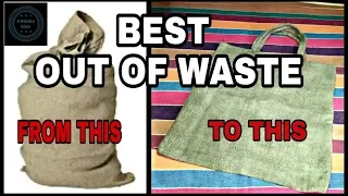 DIY GROCERY BAG FROM JUTE SACK | BEST OUT OF WASTE | ATRANGI KIDA