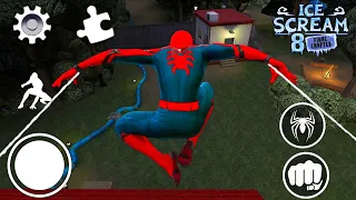 PLAYING AS “SPIDER-MAN” IN ICE SCREAM 8 ON HARD MODE | MOD MENU