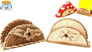 HANDCRAFT JUTE TABLE DECOR  NAPKIN HOLDER