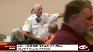 Adam Montgomery being sentenced on weapons trial convictions