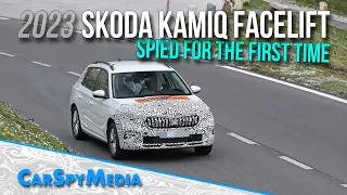 2023 Skoda Kamiq Facelift Spied Testing First Time - Updated Prototype Caught Towing Trailer At Alps