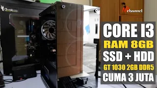 Rakit PC Gaming 3 Juta 2022 | Core i3/RAM 8GB/SSD/GT 1030 2GB DDR5