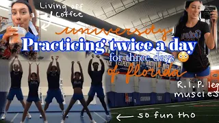 we had two practices in one day for a week | UF cheer 2-a-day practices vlog