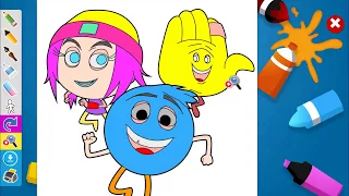 Coloring pages Hang out with Gene, Hi-5 and Jailbreak ! BaBy TinTon