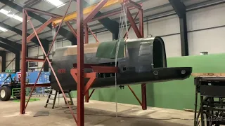 Video 86 Restoration of Lancaster NX611 year 4 . Fuselage jig.