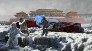 China hailstorm today! Heavy rain and strong wind strikes Ningbo