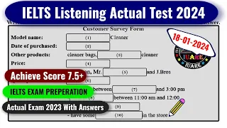 IELTS Listening Actual Test 2024 with Answers | 18.01.2024