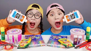 Perlengkapan Sekolah DIY yang Dapat Dimakan Mukbang DONA